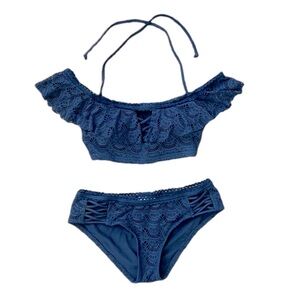BECCA Blue Off-Shoulder Bikini